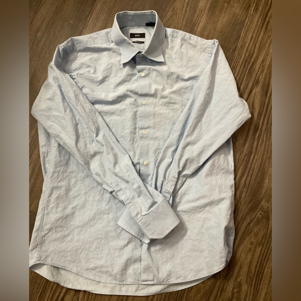 Boss Hugo Boss Men’s Light Blue Button Down Shirt 16.5-34/35